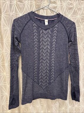 Ivivva Navy Patterned Long-Sleeve Pullover
